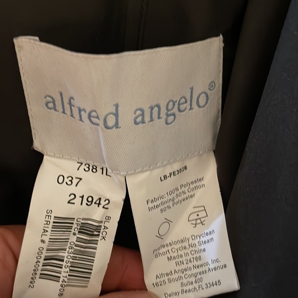 ❤️ NWT! Alfred Angelo Black Chiffon Draped Strapless Dress - Picture 8 of 10